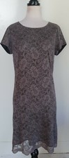 JIGSAW Womens Grey Lace Dress Size 10 Short Sleeve