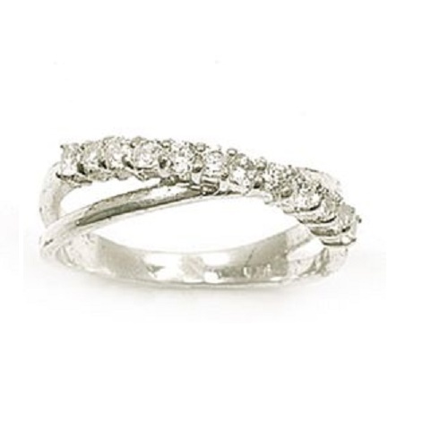 Demi alliance or rose 0,42 carat diamant H SI - Réf 4035