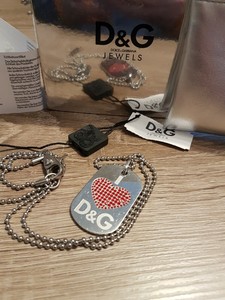 dolce and gabbana dog tag necklace