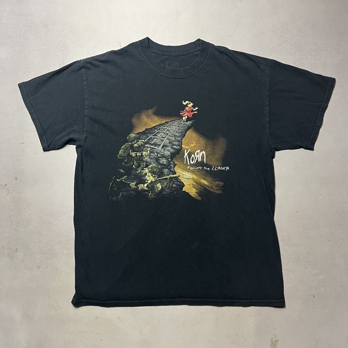 Korn Follow the Leader T Shirt Black 90s rock Nu Metal Large Korn Follow the Leader T Shirt Black 90s rock Nu Metal Large