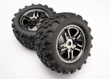 Traxxas 4983A E Revo Tires 3.8" Pre-Mounted Tires w/Split Spoke Wheels 2 Black 