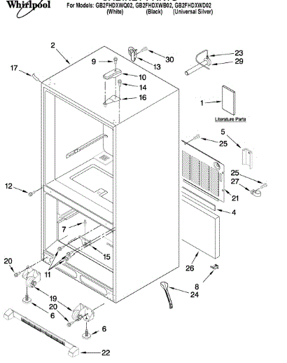 W10322959 Whirlpool Refrigerator Tech Sheet; B2-3c | eBay