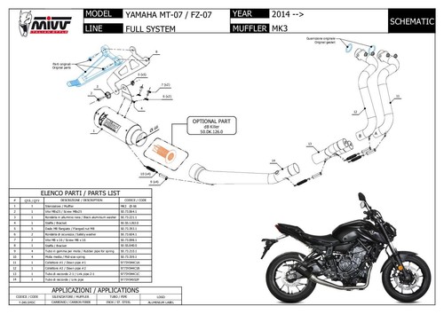 Pot D Echappament Complet MIVV MK3 Carbone Haute pour YAMAHA MT 07 2021 > 2023 - Photo 5/5