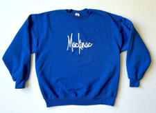 VTG Jerzees Mackinac Super Sweats Crewneck Sweatshirt Blue sz XL Mackinaw MI