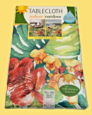 Bardwil Tablecloth Summer Green Coral Indoor Outdoor 60" x 102" Repel Water