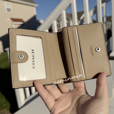 NWT Coach Snap Wallet In Signature Canvas With Cherry/Blueberry