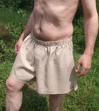 100 Linen Boxer Shorts Drawstring  Boxers Briefs Knee Length  HandMade