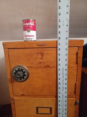 Vintage Cole Steel Metal Filing Cabinet Rare Woodgrain 2 Drawer