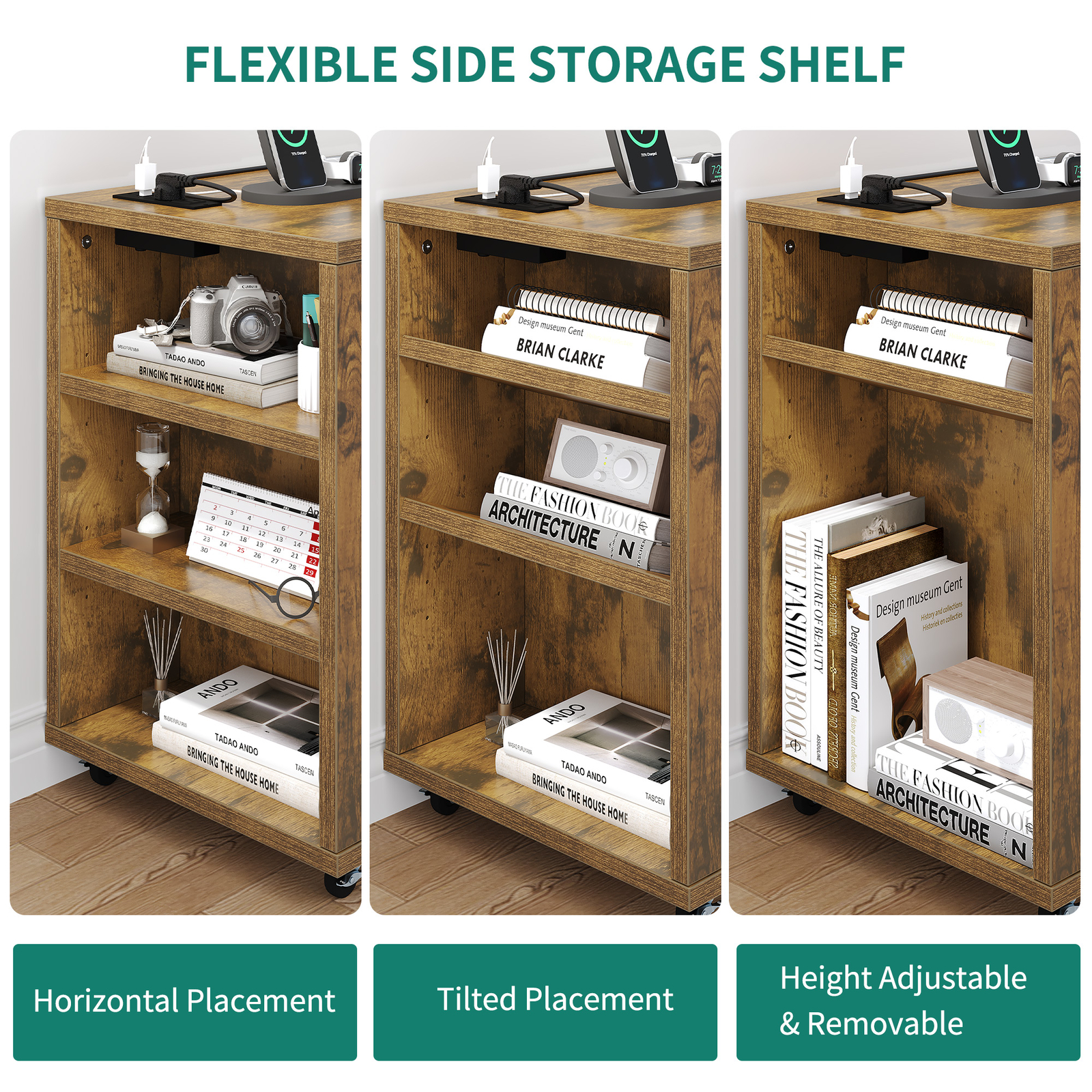3Drawer Mobile File w/Charging Station Filing Printer