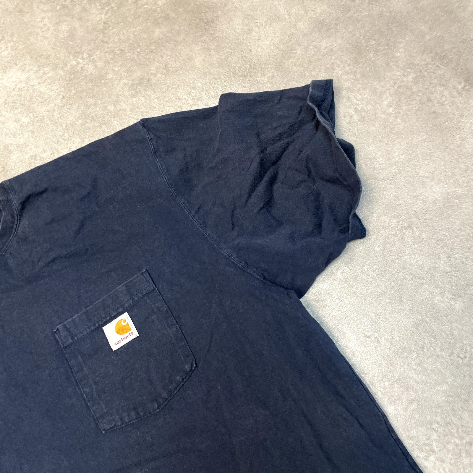 Carhartt T-Shirt Mens Y2K USA Short Sleeve Pocket Workwear Tee, Navy, 2XL image 3
