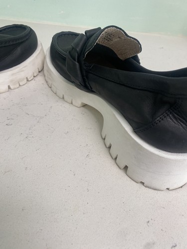 Miz Mooz Leather Chunky Loafers Vicky Women’s Black Size 36 / US 5.5 - Picture 7 of 13