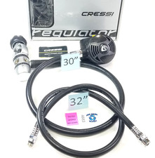 Cressi XS Scuba Dive Regulator Set Yoke 1st Stage, 2nd, Inflator Hose 4883
