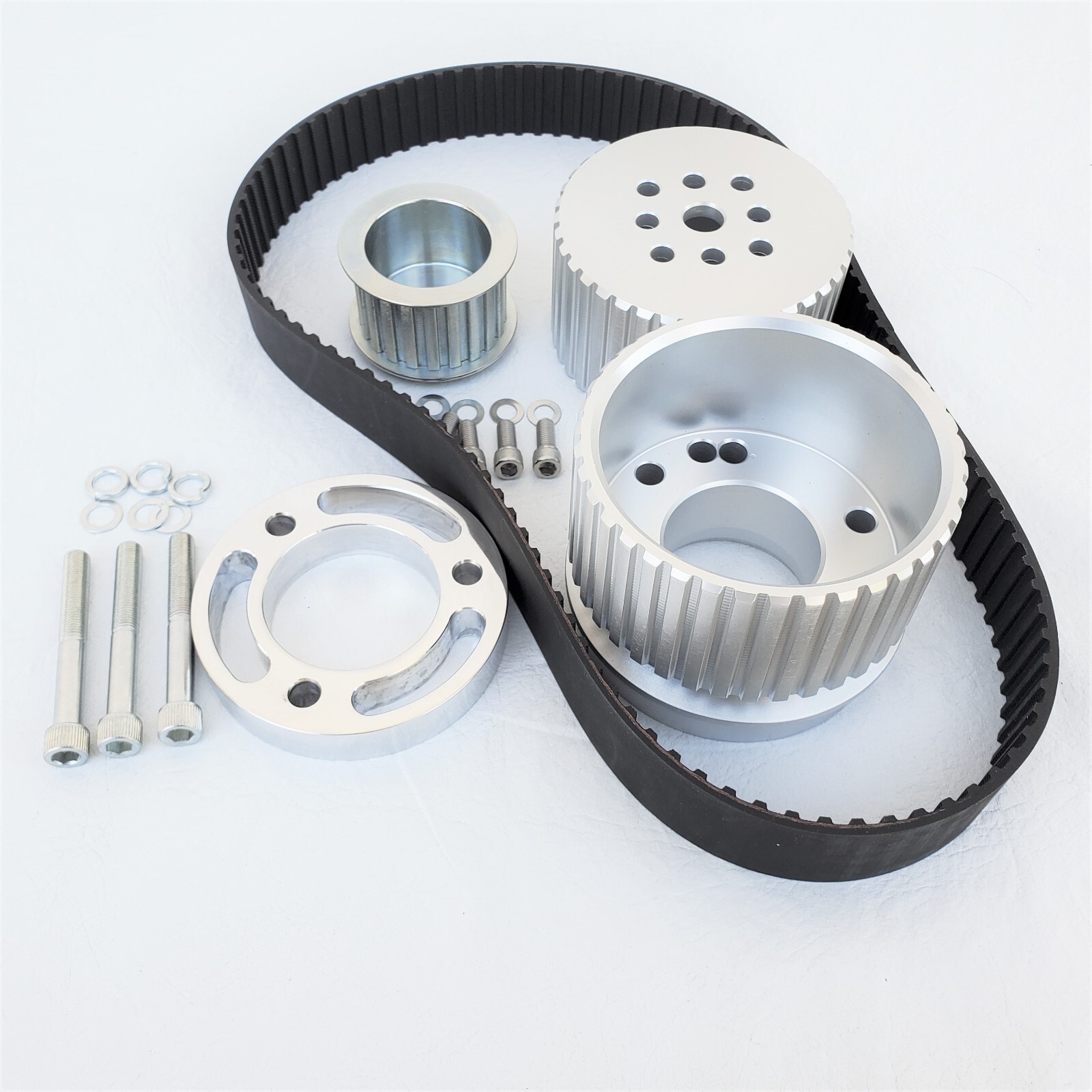 Small Block Chevy Gilmer Drive Pulley Kit LONG Water Pump SBC 305 327