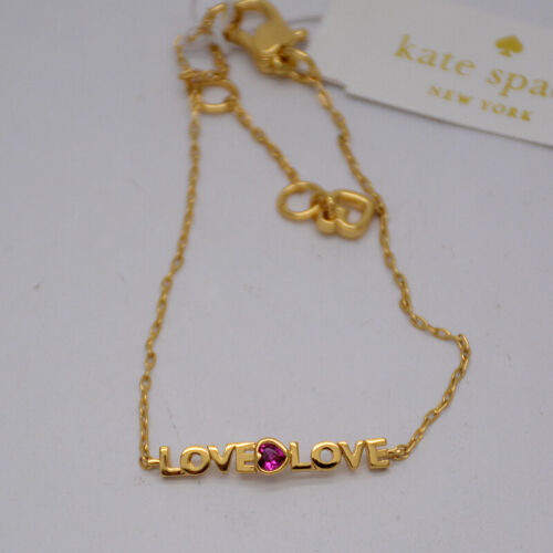 Kate Spade Gold Plated love you mom Bracelet Cute slim lobster Bangle For Girls - Foto 1 di 5