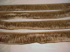 14Y KRAVET LEE JOFA BRONZE BRASS GOLD BRUSH FRINGE UPHOLSTERY TRIM 