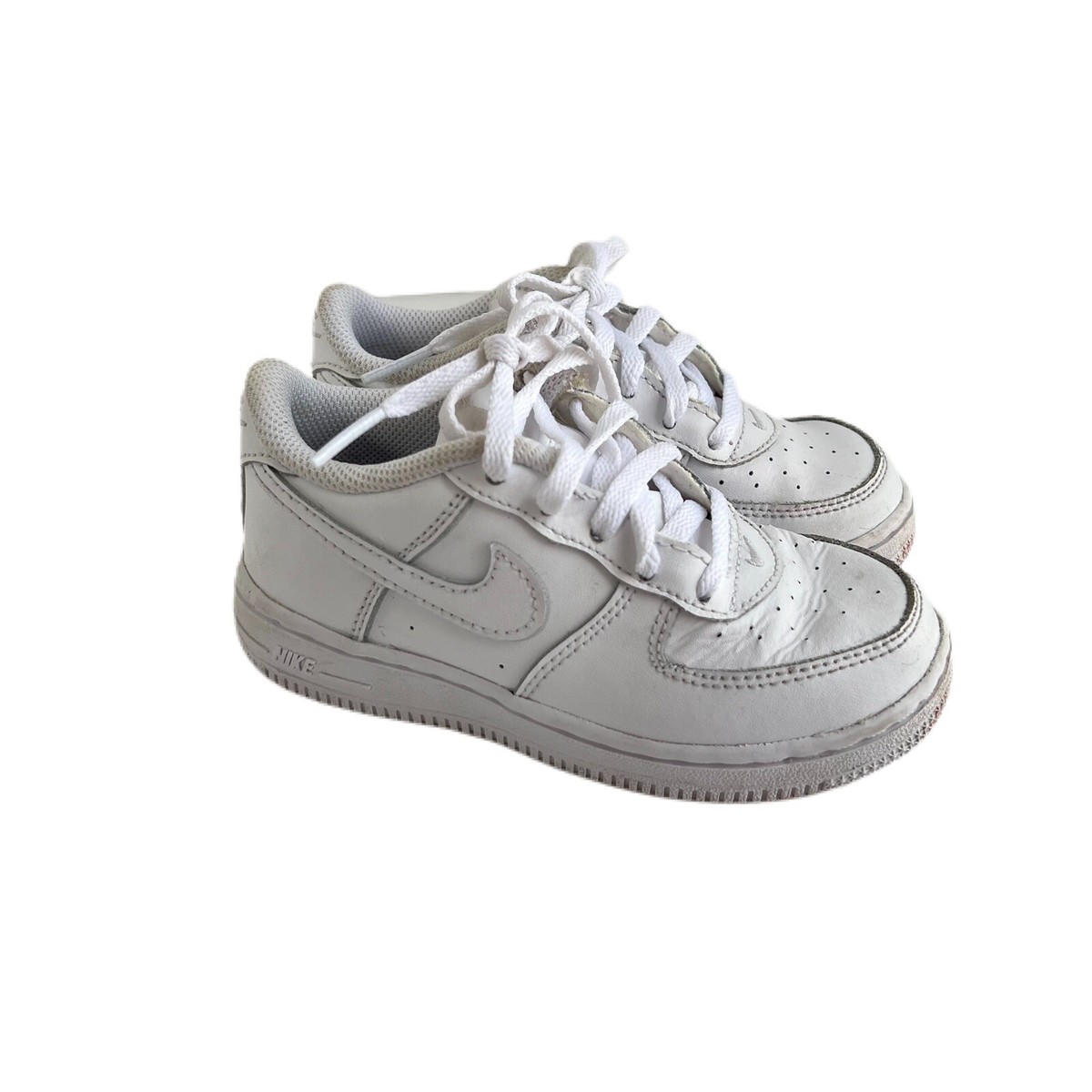 Nike Air Force One 9c Kids White On White Shoes Sneakers EUC Nike Air Force One 9c Kids White On White Shoes Sneakers EUC