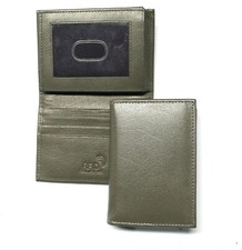 L-Fold Credit Card Trifold Leather Wallet - RFID Safe - Gray