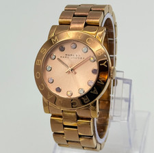 Womens MARC JACOBS Amy Rose Gold Tone Multicolor Gemstone Bracelet Watch MBM3216