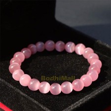 Pink Opal Natural Stone 8mm Beads Bangle Bracelet