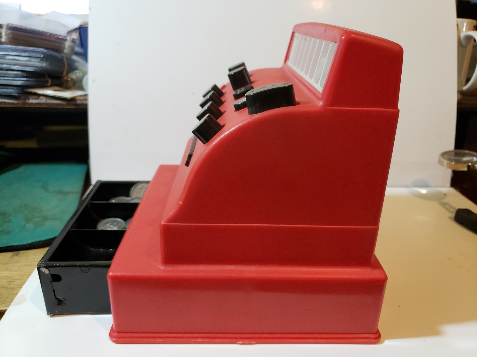 как выглядит Tom Thumb Push Button Cash Register Western Stamping Co. Toy Coins Box фото