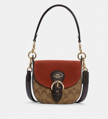 NWT Coach Kleo Shoulder Bag 17 In Signature Canvas small size | eBay