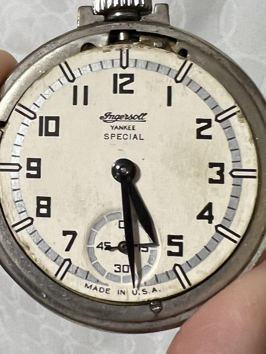 Vintage 1940s Ingersoll Yankee Special Open Face Pocket Vintage 1940s Ingersoll Yankee Special Open Face Pocket