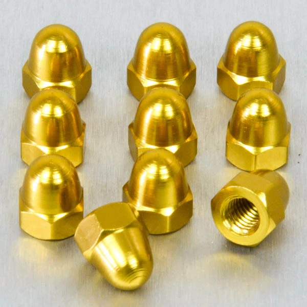 PRO-BOLT Ecrou dome Aluminium M6 (Din 1587) Pack x 10 Or