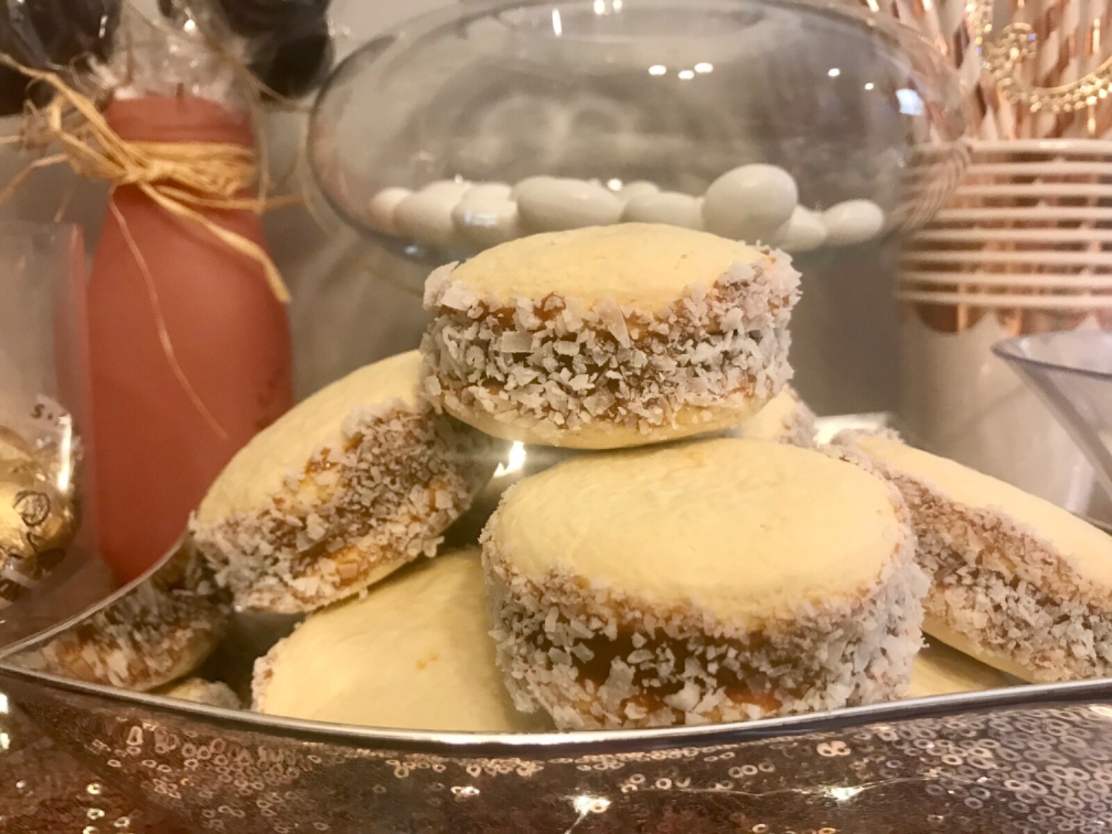 Alfajores de Maizena dulce de eco 12 galletas caja de belleza