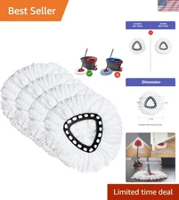Durable and Reusable Mop Heads - 4 Pack Microfiber Refills for Lasting Clean