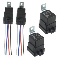 12V DC SPST Waterproof Relay Heavy Duty 14 AWG Tinned Copper 4 PIN 80/60 AMP
