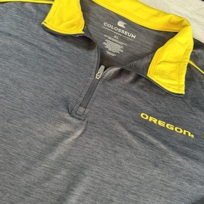 Colosseum Quarter Zip Pullover Mens XL Grey Oregon Ducks Long Sleeve Athletic