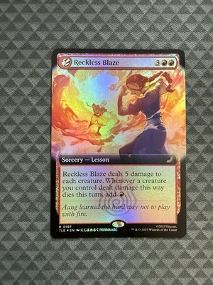 MTG Reckless Blaze #0197 Foil Ext. Rare Avatar: The Last Airbender: E-L (TLE)