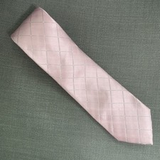 Michael Kors Men's Neck Tie Light Pink Thanet Grid Silk Blend NWT