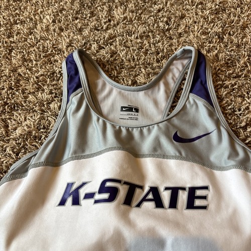 K-State Kansas State Wildcats Powercat Girls Nike Tank Shelf Bra Size L 12-14 - Picture 2 of 4