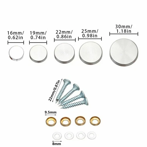 Garden Home Screws Mirror Brushed 23mm Advertising Decorative Fasteners - Picture 5 of 17
