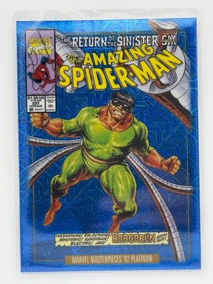 2024 Marvel Masterpieces '92 Platinum BLUE TRAXX VARIANT COVERS #25V Doc Octopus
