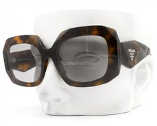 Prada Sunglasses SPR B23-F 20D-50Q Brown Juniper Tortoise Light Gray w/case