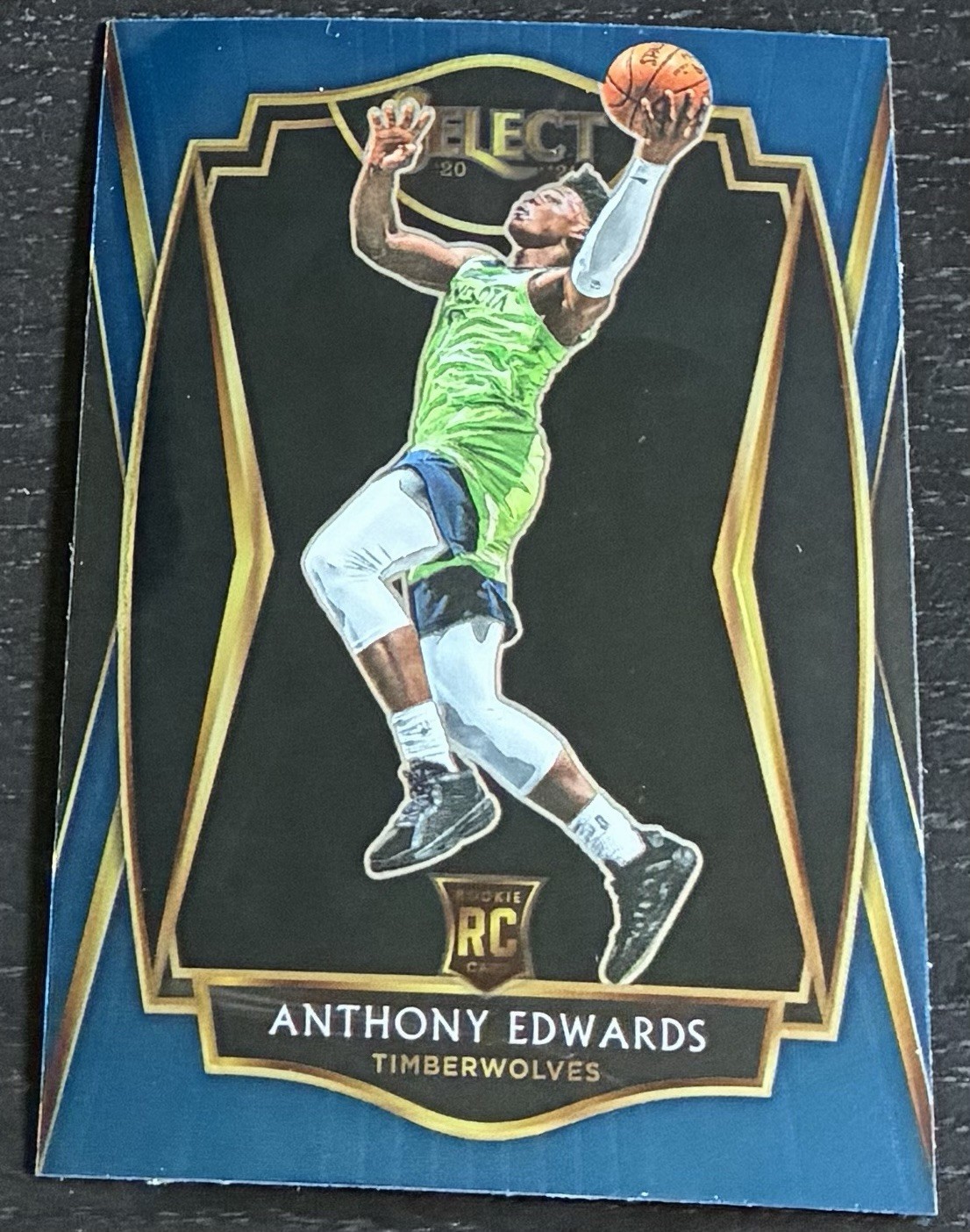 2020 PANINI SELECT #169 ANTHONY EDWARDS BLUE RC PREMIER LEVEL ROOKIE