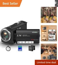 16X Zoom Camcorder with Webcam Function & LED Light for Stunning Shoots