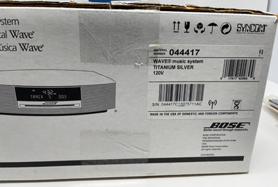 Bose Wave Music System CD / Mp3 Clock Radio 044417 Titanium Silver