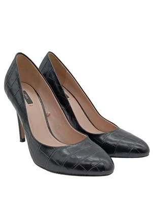 MNG Chaussure à talons carrés Dames Escarpins T EU 39 noir style décontracté - Photo 1/4