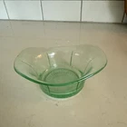 Antique green Depression glass fruit or dessert bowl Uranium Vaseline Green