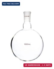 1000mL Round Bottom Boiling Flask 24/40 Single Neck Borosilicate Glass Flask Lab