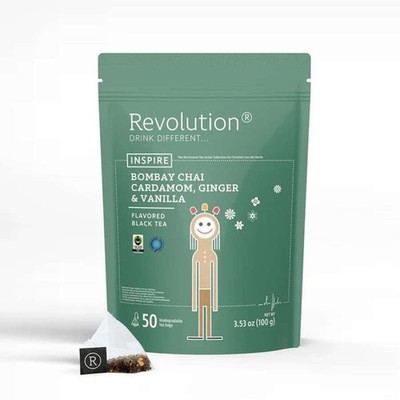 (245,00 EUR / kg) Revolution Tee 50ct - Bombay Chai Cardamom, Ginger & Vanilla