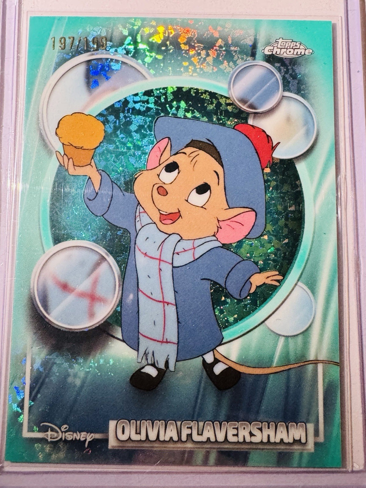 2026 Chrome Disney Olivia Flaversham Aqua Mini Diamond /199