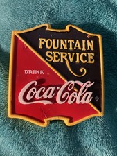 1997 Coke A Cola Refrigerator Magnets, Set Of 2 Fountain Service, Refreshes You