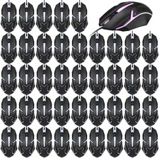 30 Pack Black USB Wired Mouse Bulk 1200 DPI RGB Optical Computer Mouse 3 Butt...