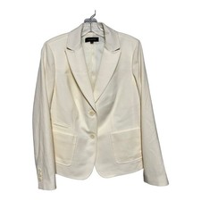 Talbots Season-less Wool Blazer Off White Women s Size 8