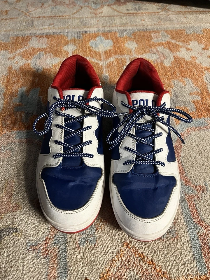 POLO Ralph Lauren Moda Tenis Talla 7-Mujer-Rojo/Blanco/Azul Bandera Jessup Foto 4 de 4