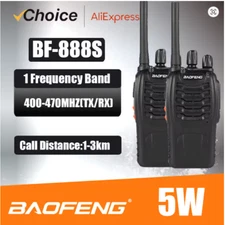 2 Pcs Baofeng BF-888S Walkie Talkie UHF 400-470MHz Long Range Ham Radio